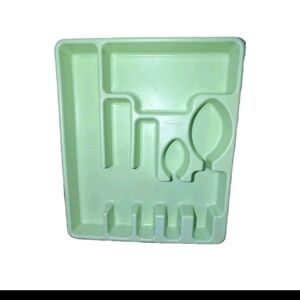 Vintage Seafoam Green Rubbermaid Silverware Cutlery Flatwear Holder Rare Color